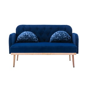 NicBex 55.12 Inch Modern Velvet Loveseat Sofa,2 Seater Sofa with Gold Metal Legs for Living Room,Apartment,Bedroom - 1 of 4