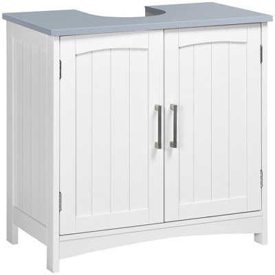 kleankin Pedestal Sink Storage Cabinet, Under Sink Cabinet with Double –  ShopEZ USA