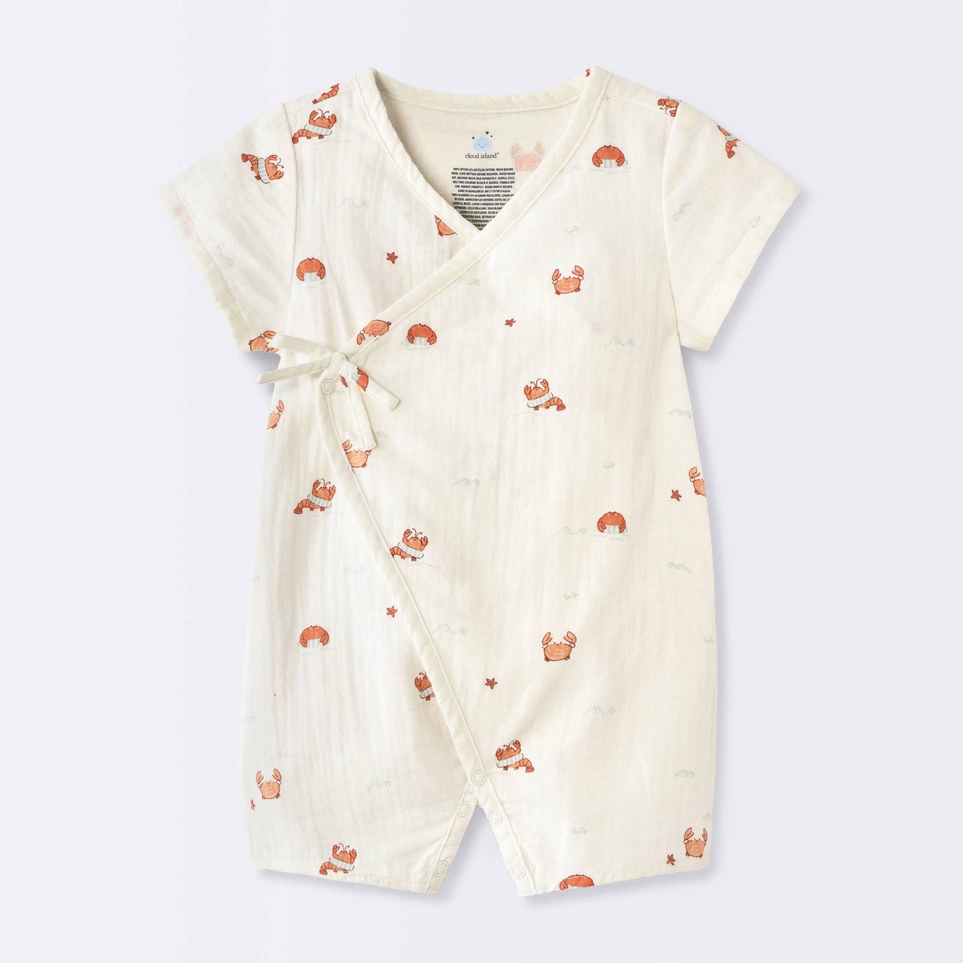 Baby Boys' "Lil Shrimp" Gauze Wrap Romper - Cloud Island™ Cream