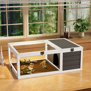 ORRD 39.5" Indoor Reptile House – Wooden Habitat with 2 Waterproof Trays - 1 of 4