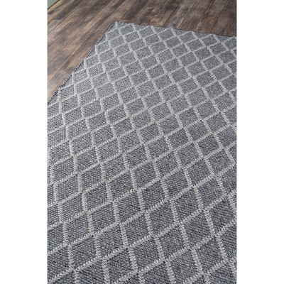 Charcoal Geometric Tufted Wool-Viscose 24"x36" Handmade Rug