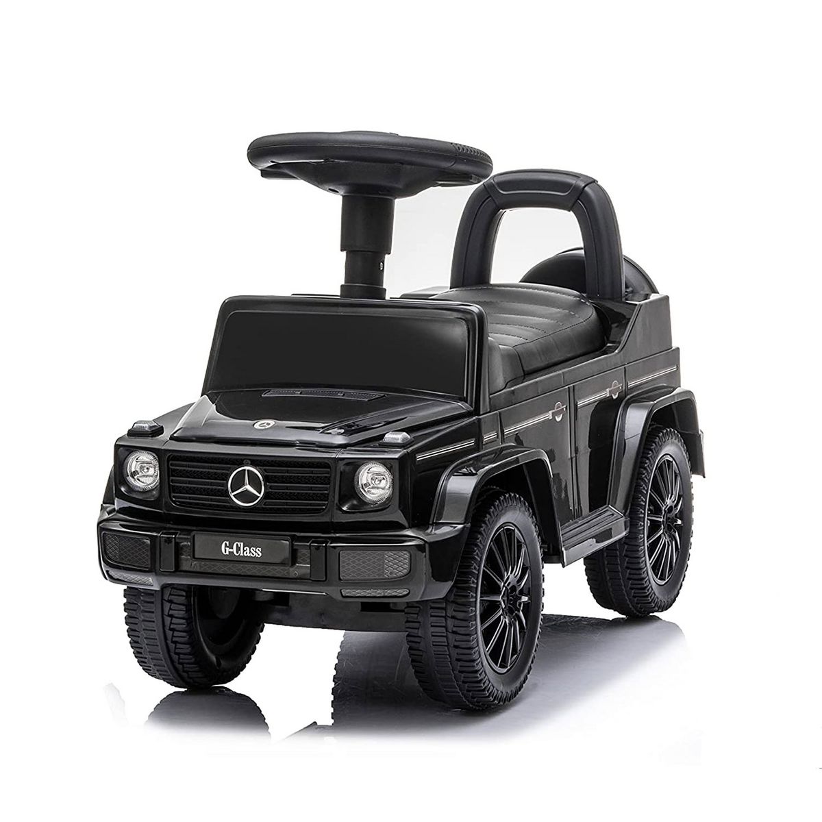 Best Ride On Cars Realistic Children's Mercedes G-Wagon Foot to Floor Ride Along Car & Push Behind Walker with Hidden Storage and Support Bar, Black
