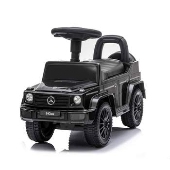 Best Ride On Cars Realistic Children's Mercedes G-Wagon Foot to Floor Ride Along Car & Push Behind Walker with Hidden Storage and Support Bar