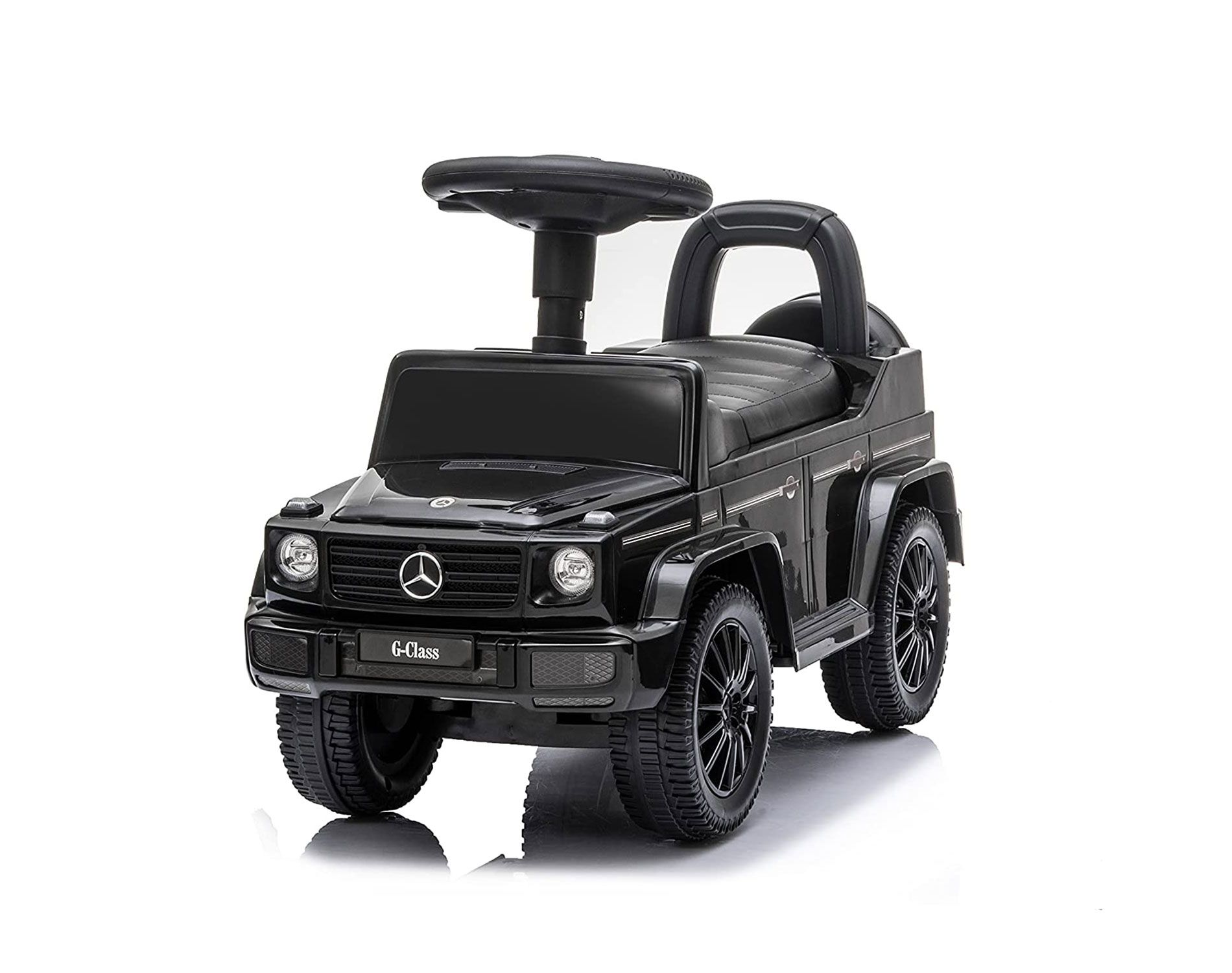 Best Ride On Cars Realistic Children's Mercedes G-Wagon Foot to Floor Ride Along Car & Push Behind Walker with Hidden Storage and Support Bar, Black
