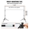 VEVOR 12x10ft Heavy Duty Backdrop Stand, Height Adjustable Photography Backdrop Stand, Background Support System with 6Clamps and A Carry Bag, Black - 4 of 4
