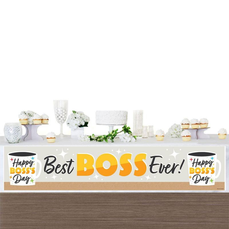 Big Dot of Happiness Happy Boss's Day - Best Boss Ever Decorations Party Banner, 3 of 8