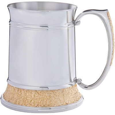 Royal Selangor Hand Finished Classic Expressions Collection Pewter Tankard (L) with 24K Gold Plating Gift