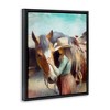Stupell Industries Cowgirl Petting Horse Black Framed Floater Canvas Wall Art - 3 of 4