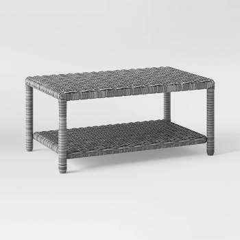 Monroe Wicker Patio Coffee Table - Gray - Threshold™