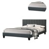 Royal Hampton Modern Platform Full Size Bed, Plush Tufted Upholstery, Charcoal Gray - 2 of 4