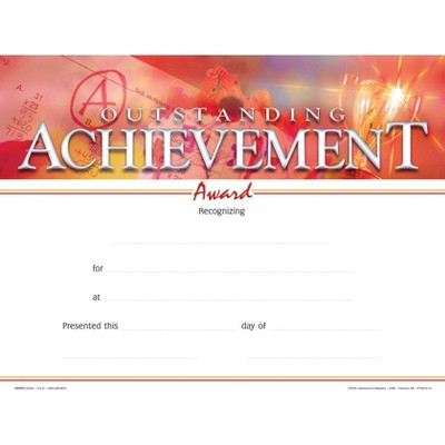 Hammond & Stephens Outstanding Achievement Recognition  Award - Fill in the Blank, 11 x 8-1/2 inches, pk of 25