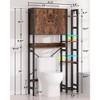 Aheaplus 7-Tier Bathroom Organizer with Adjustable Shelf, Over The Toilet Storage Cabinet with Doors and 4 Hooks - 3 of 4