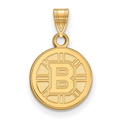 Black Bow Jewelry 14k Yellow Gold Boston Bruins NHL Small Pendant