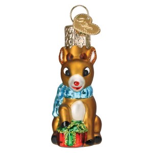 Old World Christmas Blown Glass Ornament for Christmas Tree, Mini Rudolph Red-Nosed Reindeer - 1 of 4