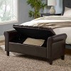 CAVINAS Storage Bench for Bedroom,Storage Ottoman Bench with Rolled Arms for Living Room,Bedroom,Brown/Light Gray - 4 of 4