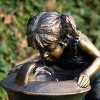27" Resin Indoor/Outdoor Girl and Boy Drinking Water Fountain Yard Décor Bronze - Alpine Corporation - 4 of 4