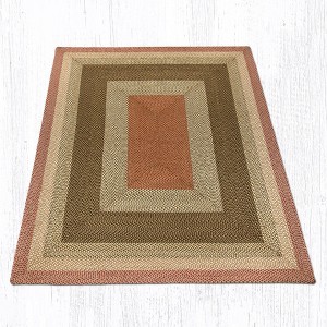 Earth Rugs Olive/ Burgundy/ Gray Oblong Braided Jute Rug – Rustic Farmhouse Handcrafted Accent Rug for Kitchen or Hallway - 1 of 1