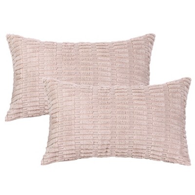 Unique Bargains Corduroy Decorative Modern Solid Throw Pillow Covers 2 Pcs