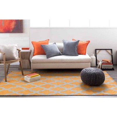 Hand-knotted Gray and Orange Wool 2' x 3' Area Rug