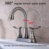 Gulches Brushed Nickel Bathroom Faucet, 2-Handle, 4-Inch Centerset, Includes Pop-up Drain & Supply Hoses - 2 of 4