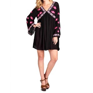 Women's Embroidered Bell Sleeve Dress - PLUS - Velzera - 1 of 3