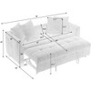 TiramisuBest 77.9-inch folding dual-purpose three-seater green flannel sofa that can be pulled out and turned into a bed, Modular Sectional - 4 of 4