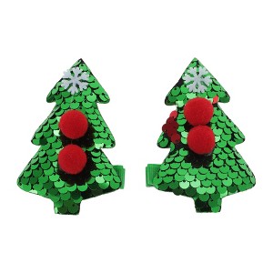 Unique Bargains Christmas Tree Hair Clips for Christmas 2.17"x1.18"x3.1" 1 Pair - 1 of 4