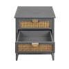 Sapphtopaz Natural Dresser for Bedroom Rattan Drawers Wooden Closet Organizers with Gold Handles Chest of Drawers for Bedroom, Living Room - 3 of 4