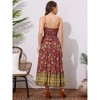 INSPIRE CHIC Women's Summer Spaghetti Strap A-Line Flowy Smocked Midi Boho Floral Sundresses - 3 of 4