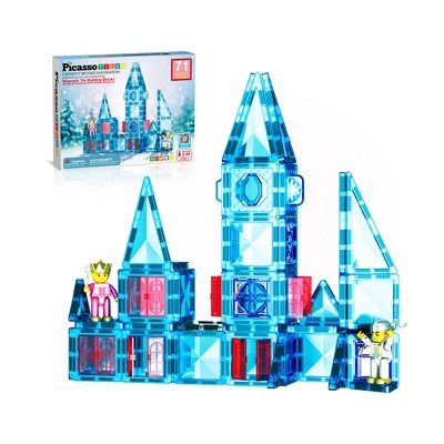 PICASSO-TILES 71 PC Travel Size Magnetic Tiles, Magnetic Building Blocks for Kids, Magnet for Kids 3+
