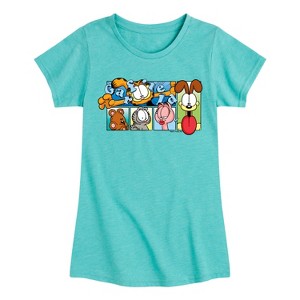 Girls' - Garfield - Character Grid Fitted Short Sleeve Graphic T-Shirt - 1 of 4