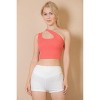 Slickblue Women's Ribbed One Shoulder Crop Top, Cross Strap Detail, Casual Fit, 6 Color Options, Size S-L - 2 of 4
