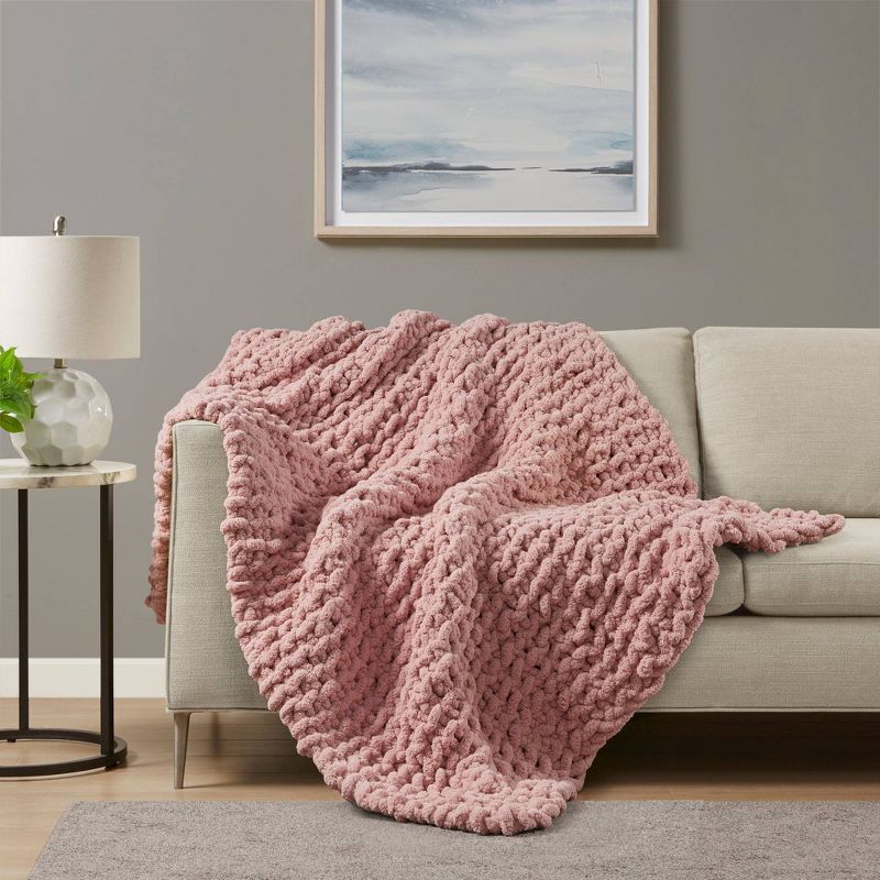50"x60" Chenille Chunky Knit Throw Blanket - Madison Park, 3 of 11