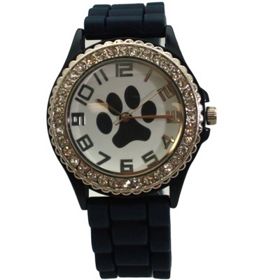 Olivia Pratt Every Day Silicone Paw and Rhinestones Colorful Women Watch