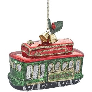 Kurt Adler Glass Ornament for Christmas Tree, San Francisco Streetcar - 1 of 1