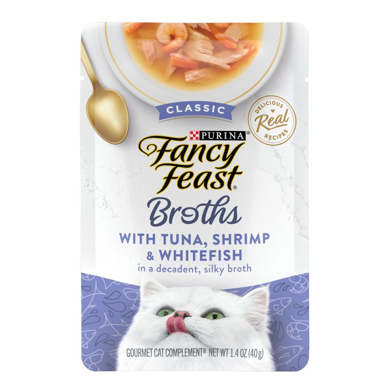 Purina Fancy Feast Lickable Broths Classic Wet Cat Food - 1.4oz, 1 of 8