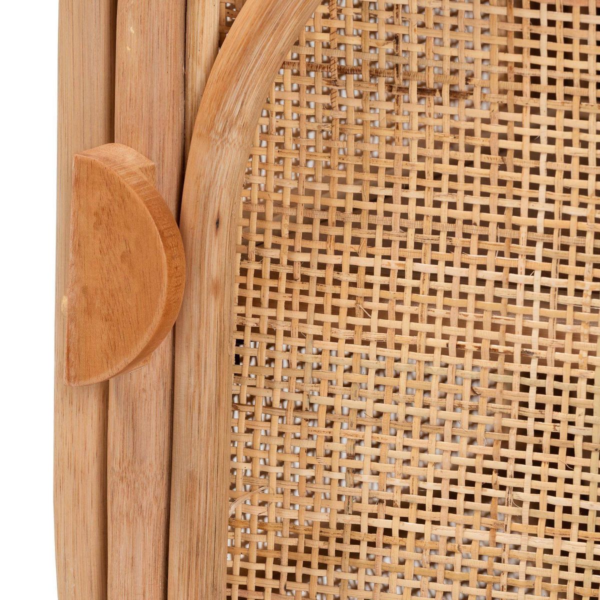 bali & pari Keita Natural Rattan Nightstand: Handcrafted, Bohemian Design, Two Shelves, No Assembly Required - thumbnail 6