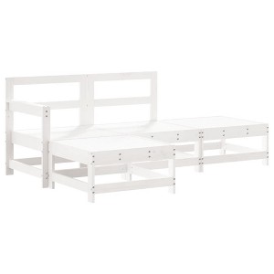 vidaXL Garden Lounge Set Solid Pine Wood, Engineered Wood 4-Piece Set - White - 1 of 4