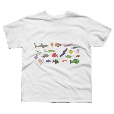 Boy's Design By Humans Funny sea creatures cartoon illustration By thefrogfactory T-Shirt