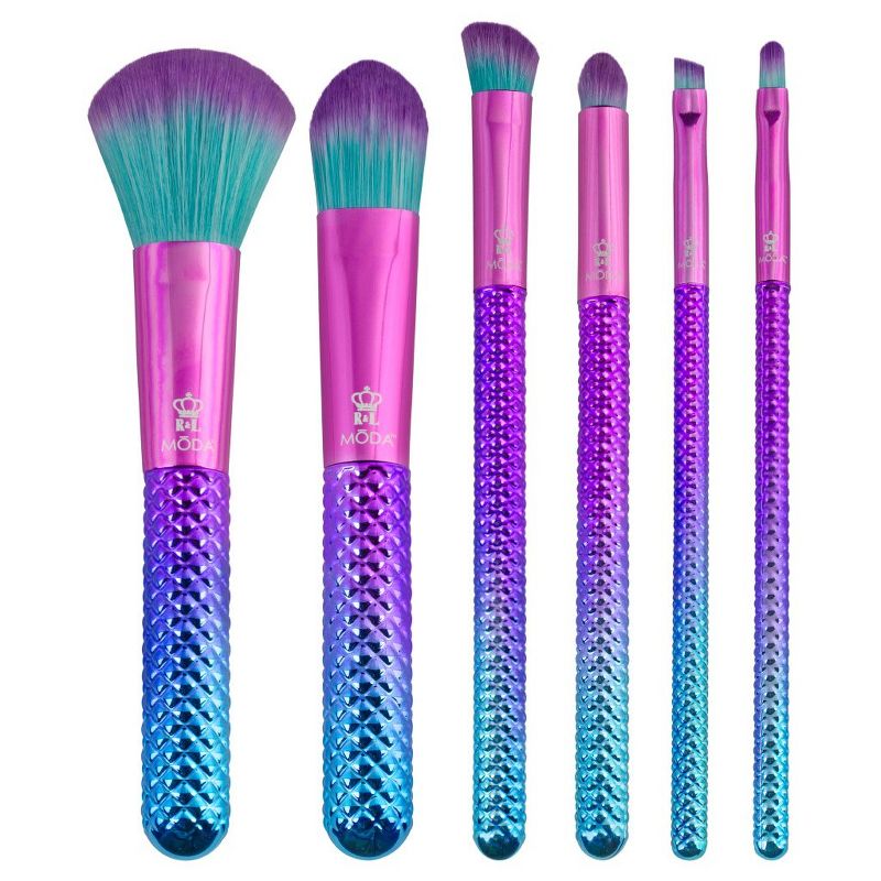 MODA Brush Prismatic Total Face 7pc Travel Sized Makeup Brush Flip Kit, Includes Powder, Foundation, and Angle Shader Makeup Brushes, 6 of 15