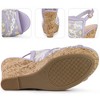 Perphy Women's Lace Platform Heel Slingback Wedges Sandals - 3 of 3