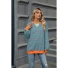 Womens Striped Oversized Sweatshirt Color Block Crew Neck Long Sleeve Casual Loose Pullover Workout Top Clothes - 4 of 4