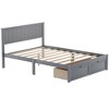 Full/Twin Size Wood Platform Bed with Under-bed Drawer-ModernLuxe - 4 of 4