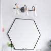 Dewdrop Minimalist 3-Light Vanity Wall Fixture, Black and Gold Industrial Sconce with Clear Glass Lampshades - 3 of 4