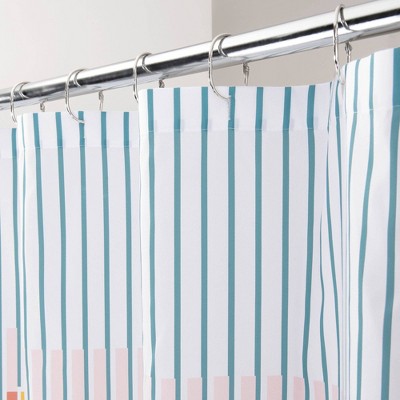 Multicolor Striped Polyester Shower Curtain