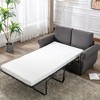 NicBex 57.5"  Loveseat Sleeper Sofa Bed with Twin Memory Mattress Pad Linen Pull Out Sofa Bed Comfy Convertible Sleeper Couch for Living Room, Gray - 3 of 4