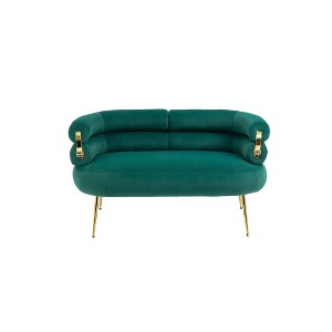NicBex Upholstered Loveseat Sofa Modern 2 Seater Sofas with Curved Backrest and Metal Legs Suitable for Small Space,Living Room,Office - 1 of 4