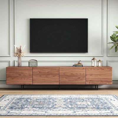 Etelifrank Wood TV Stand Media Console With 4-Cabinets