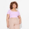 Women's Short Sleeve Square Neck Fitted Seamless T-Shirt - Wild Fable™ - 2 of 3
