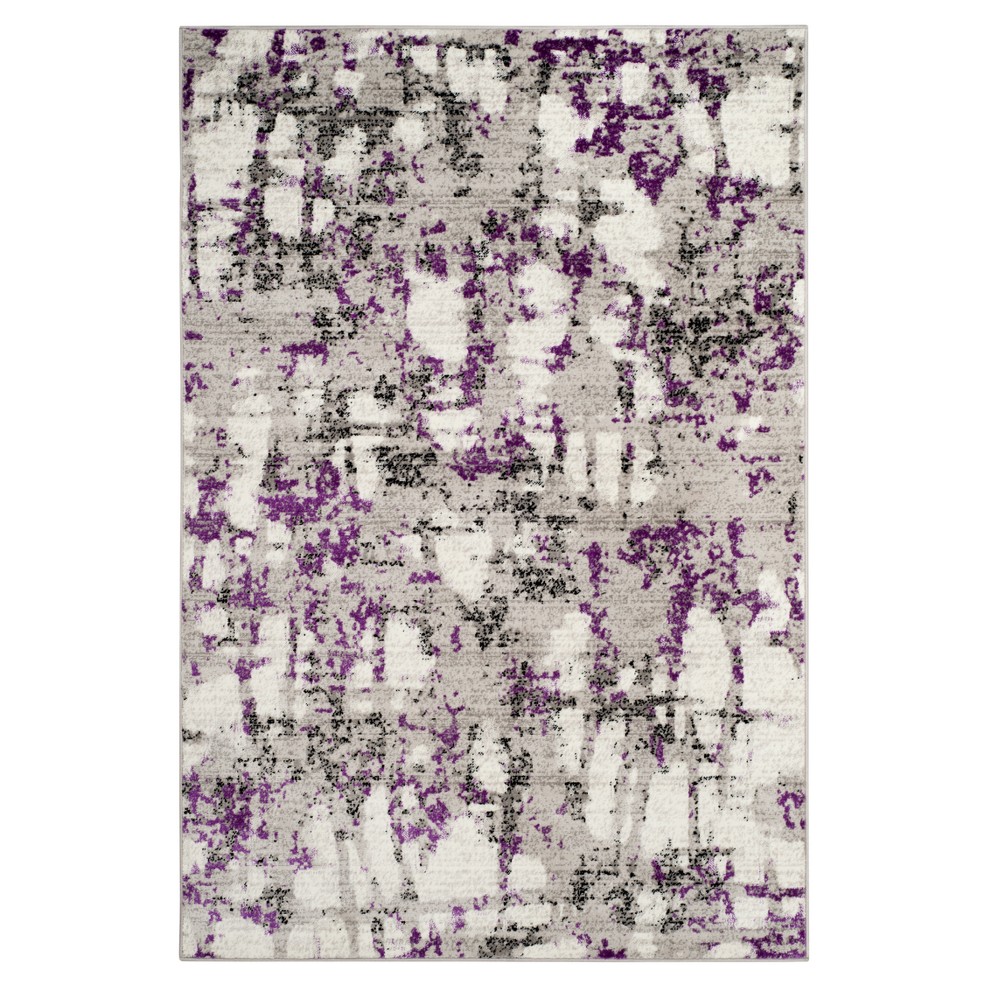 Gray/Purple Splatter Loomed Area Rug 9'x12' - Safavieh